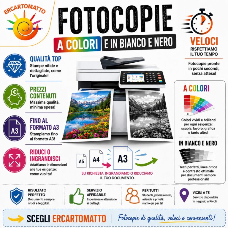 FOTOCOPIE A RIVOLI PROFESSIONALI E VELOCI 
