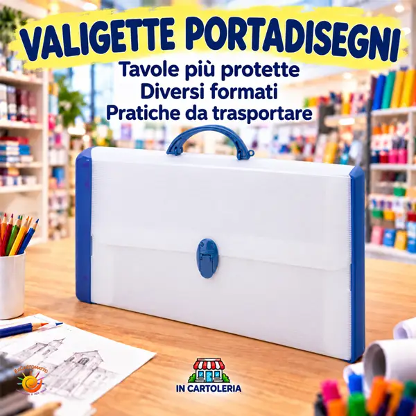 Valigette portadisegni pratiche per proteggere e trasportare tavole, progetti e disegni con maggiore ordine.