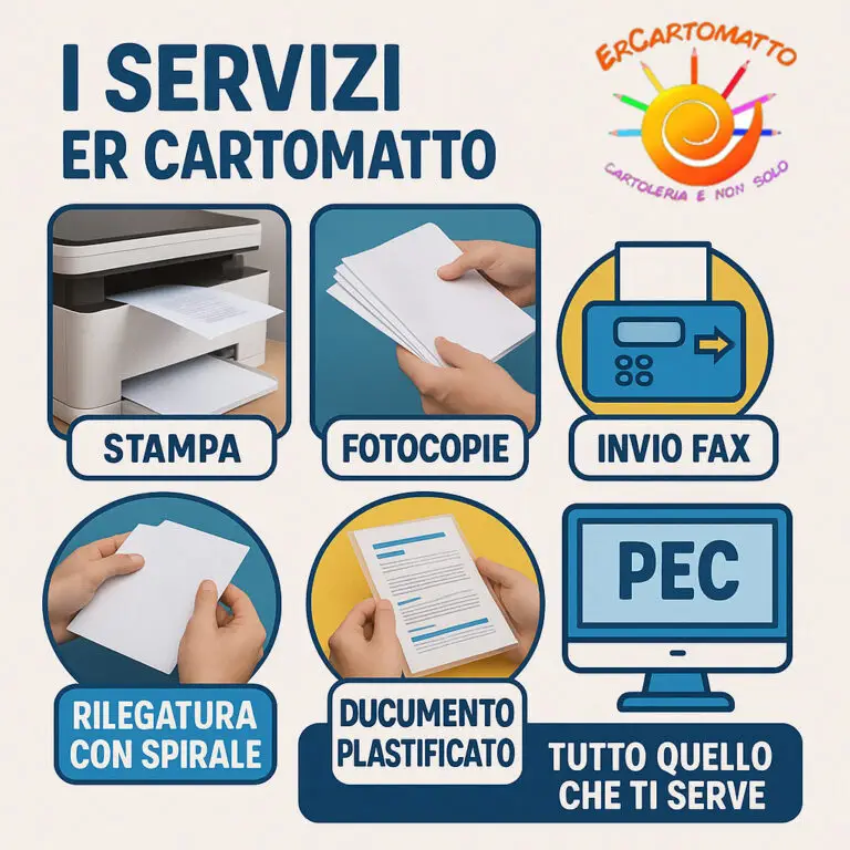 Servizi stampa e copisteria a Rivoli: ErCartomatto