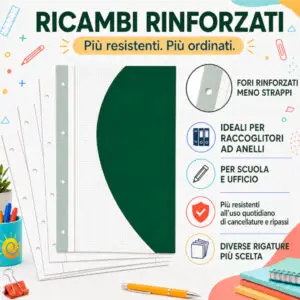 Ricambi rinforzati: scegli formato e rigatura senza sbagliare