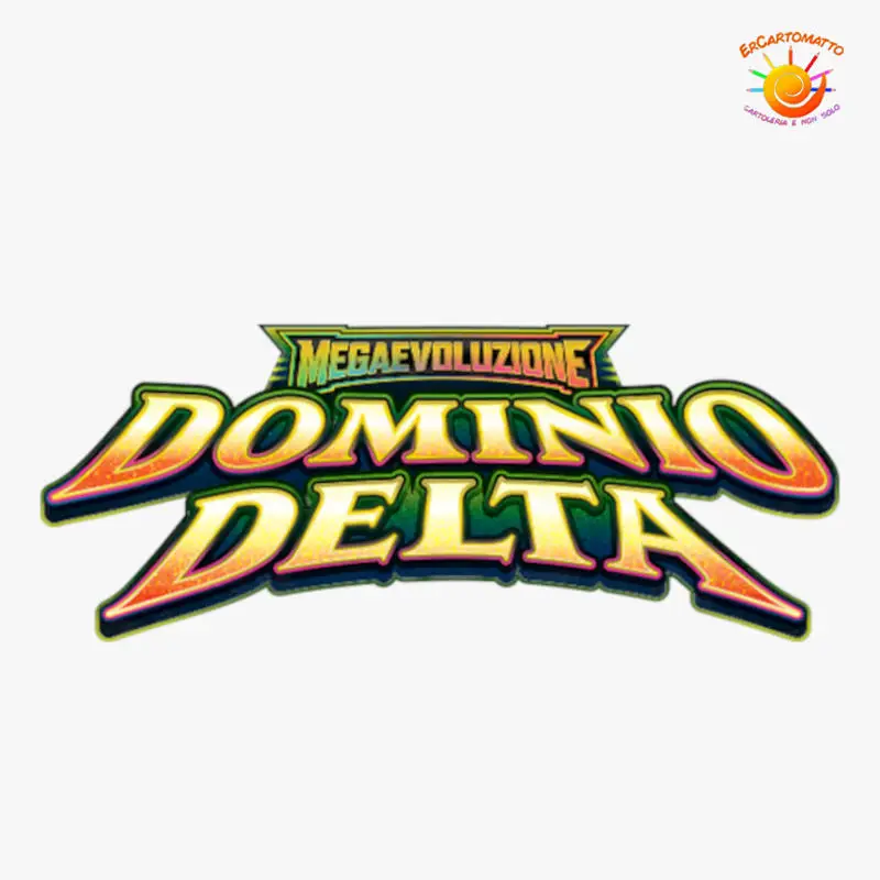 Carte collezionabili di Megaevoluzione Dominio Delta esposte in cartoleria, in uscita il 6 novembre 2026